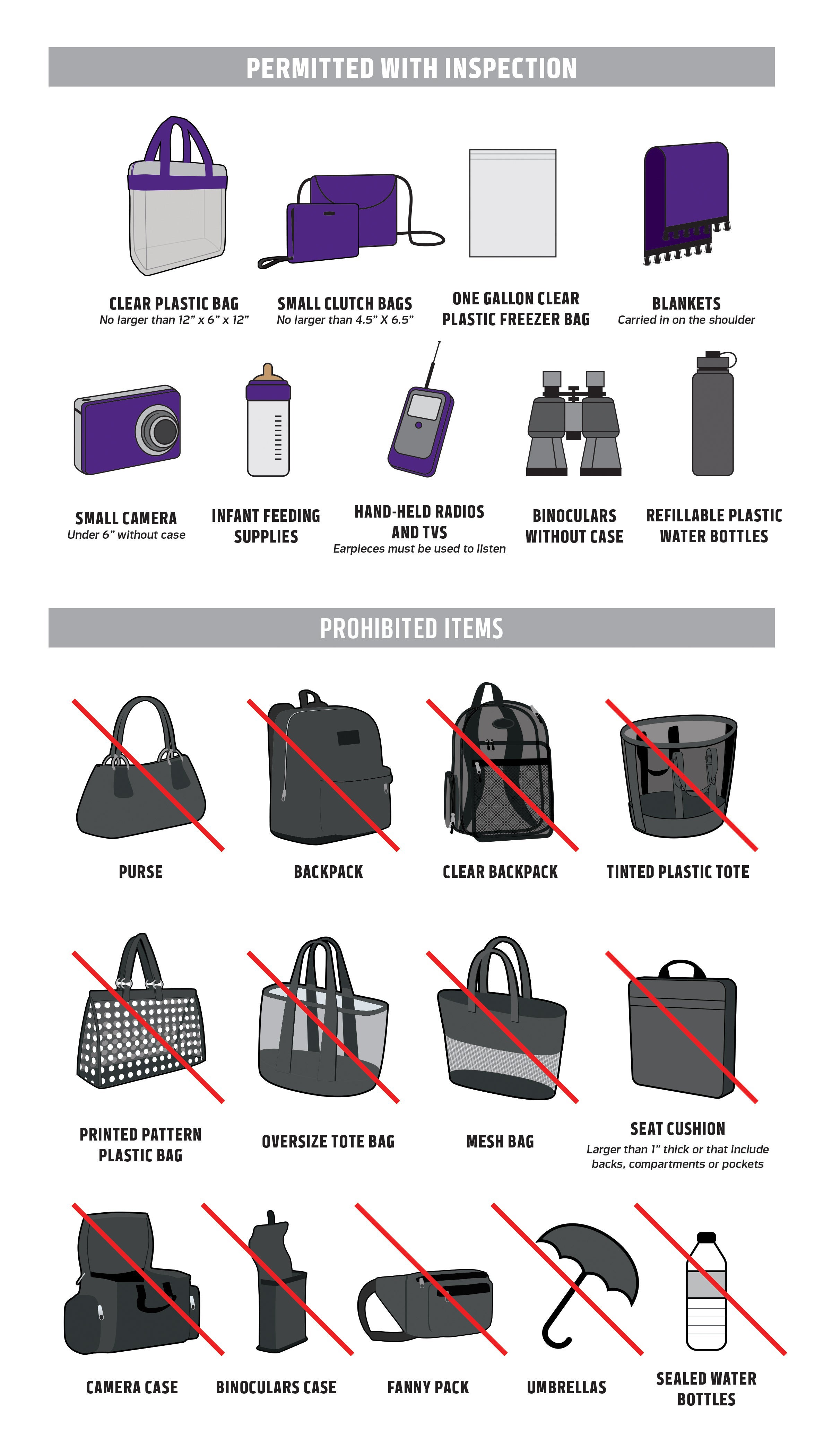 Sports fan alert: Check the purse/bag policy before heading to the