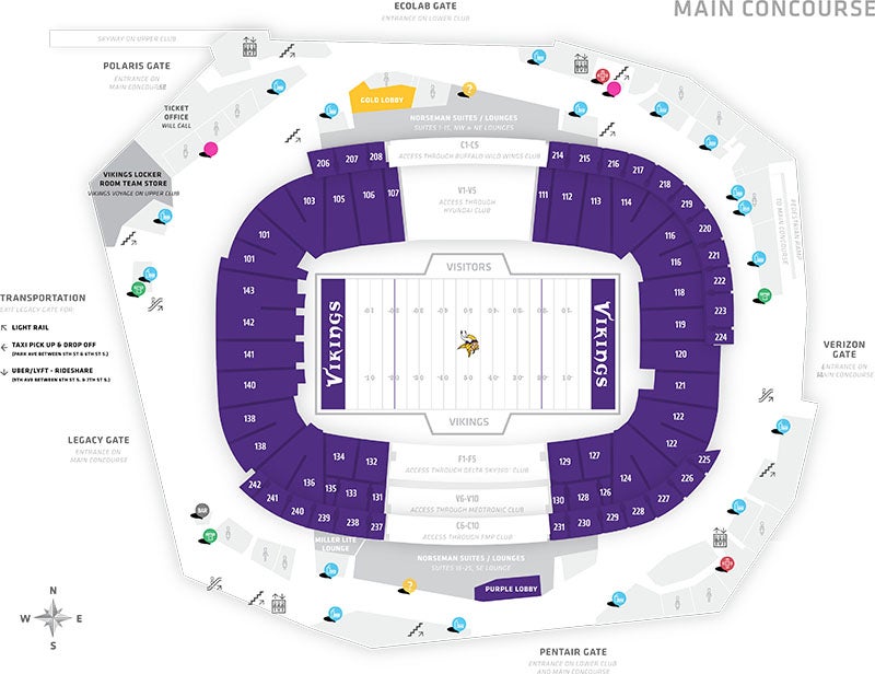 Stadium Maps Us Bank Stadium