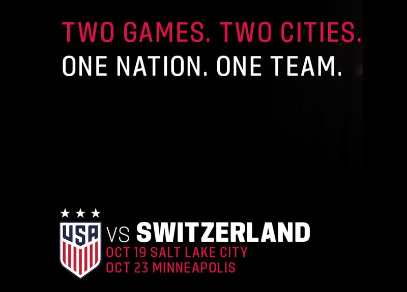 More Info for U.S. Women's National Team Will Face Switzerland In A Friendly Match On Oct. 23 In Minneapolis